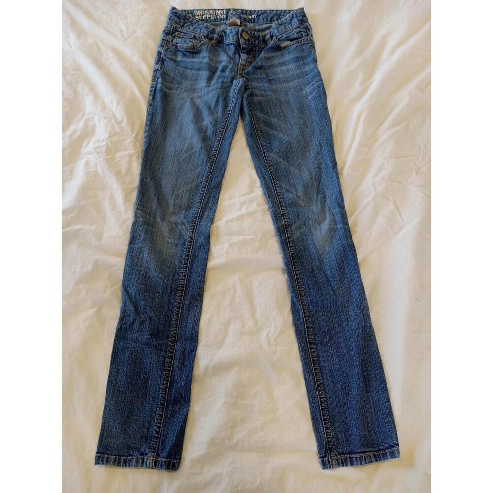 Mossimo Women's Size 1 Skinny Blue Denim Jeans 5 Pocket Slim